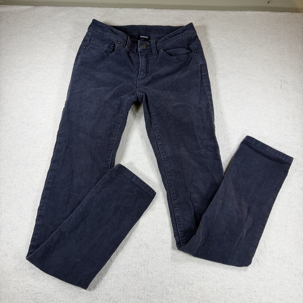 Patagonia Women's Pants Blue Gray Size 24 Organic Cotton Corduroy Slim Skinny